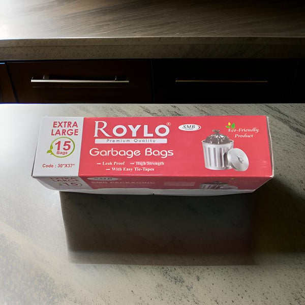 3486 ROYLO Garbage Bags, XL (30 x 37 inches) - 1 bags/roll (Pack of 1, Black)