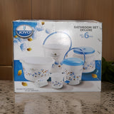 AM2587 Joyo Deluxe Bathroom Printed Bucket ,Pedal Bin ,Tub ,Round Patla ,Mug ,Soap case Set 6 Pcs