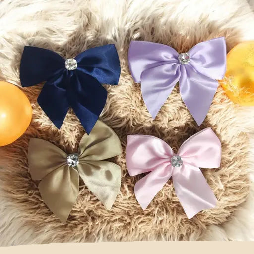 AM1277 BIG Bow Dimond Elastic Hair Band ,Hair Band for Girls, Women's and Kids Baby Toddlers 1pc