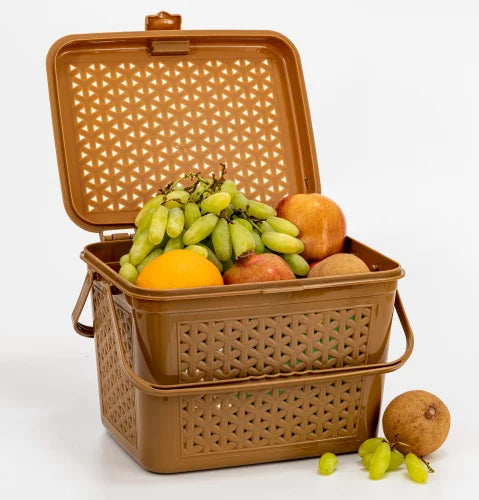 3500 basket picnic basket Temple Pooja basket flower basket Small Size basket Storage Basket (Pack of 1)