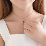 AM5761 Rose Gold-Plated Cubic Zirconia-Studded Brass Necklace Set of 1 Pcs