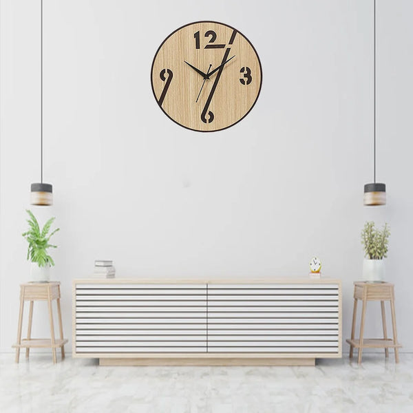 AM0605 Wooden Round Shape  Wall Clock Round Number MDF design for Home -11.5x11.5