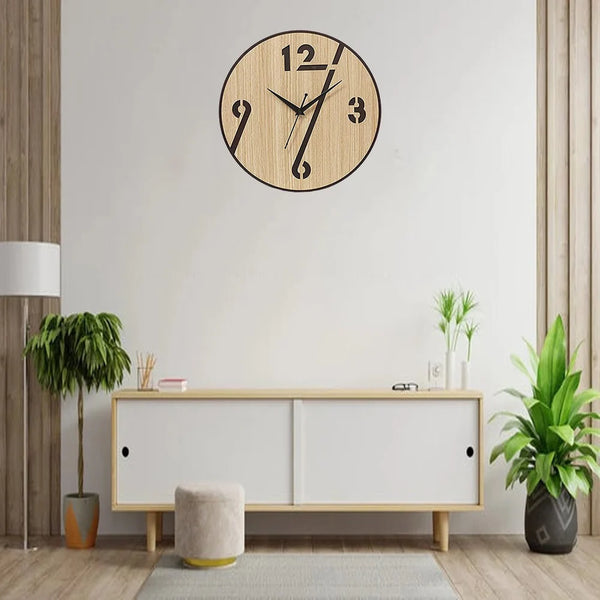 AM0605 Wooden Round Shape  Wall Clock Round Number MDF design for Home -11.5x11.5