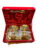 AM0721 2 Silver Pleated Gold Ice Cream Bowl 2PCS