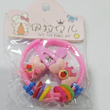 AM1037 Lovely Kids Hair Accessories Sets, Iron Plastic Snap Hair Clips and Bangles, with Girl Resin, Mixed Color