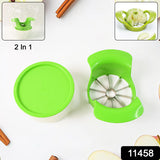 11458 Apex Apple Cutter with Container – Unbreakable ABS Body & Stainless Steel Blades