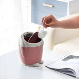 7949 Little White Rabbit Trash Can Small Garbage can with lid Trash can for Cars Mini Dumpster for Desk Tabletop Litter bin Bunny Trash can Rabbit Garbage can Garbage can for Desk