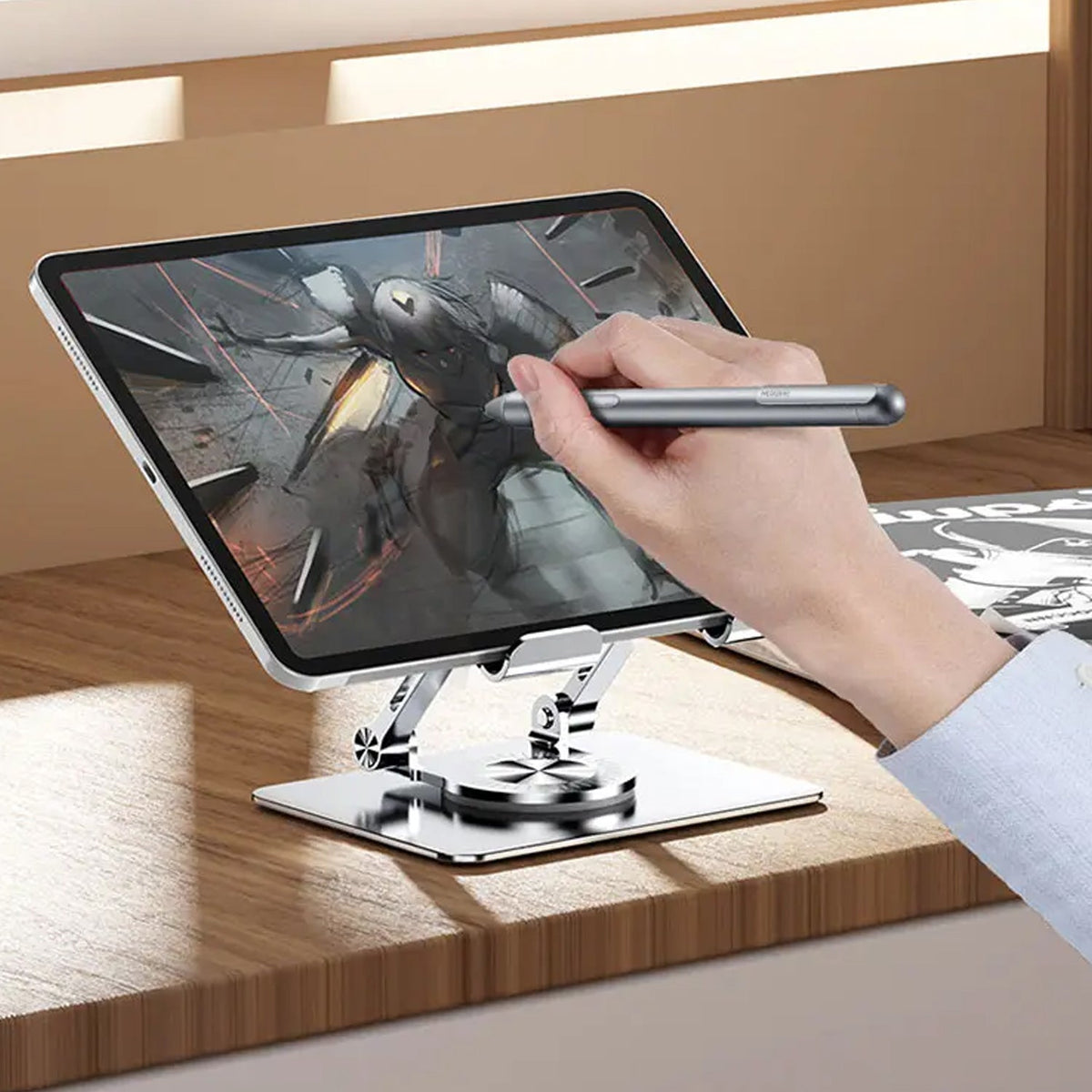 Aluminum Alloy Tablet Holder, Flexible top Stand Tablet Holder For Desk With 360°