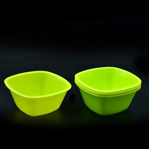 2427 Square Plastic Bowl For Serving Food (Pack of 4) - DeoDap