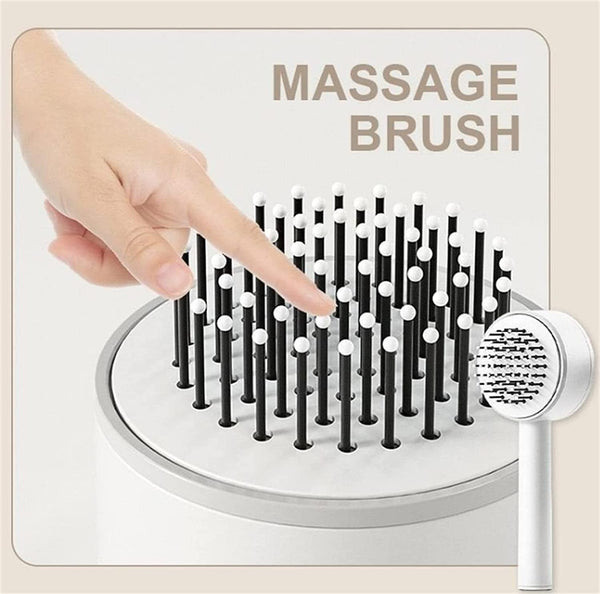 6034 Air Cushion Massage Brush, Airbag Massage Comb with Long Handle, Self-Cleaning Hair Brush, Detangling Anti-Static for All Hair DeoDap