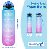 0325 Motivational Water Bottle with Straw & Time Marker, BPA-Free Tritan Portable Gym Water Bottle, Leakproof Reusable, Special Design for Your Sports Activity, Hiking, Camping DeoDap
