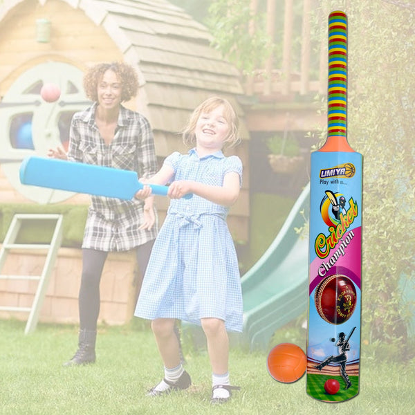 8001 Plastic Cricket Bat No.3 and Ball Toy for Kids, Bat Ball Set for Boys and Girls