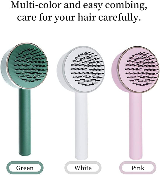 6034 Air Cushion Massage Brush, Airbag Massage Comb with Long Handle, Self-Cleaning Hair Brush, Detangling Anti-Static for All Hair DeoDap