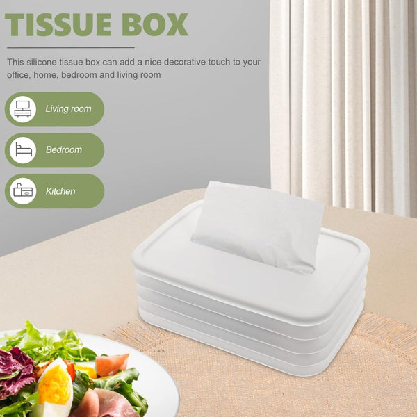 17576 Tissues Holder Silicone Simple Tissue Box Tissues Cylinder Tissues Cube Box Tissue Holder for Bathroom Office Car Bedroom for Bathroom Room Office Car
