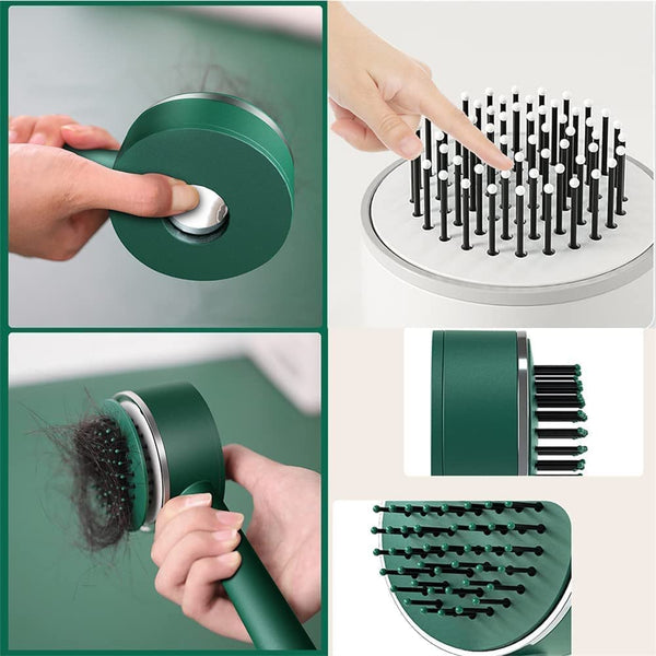 6034 Air Cushion Massage Brush, Airbag Massage Comb with Long Handle, Self-Cleaning Hair Brush, Detangling Anti-Static for All Hair DeoDap