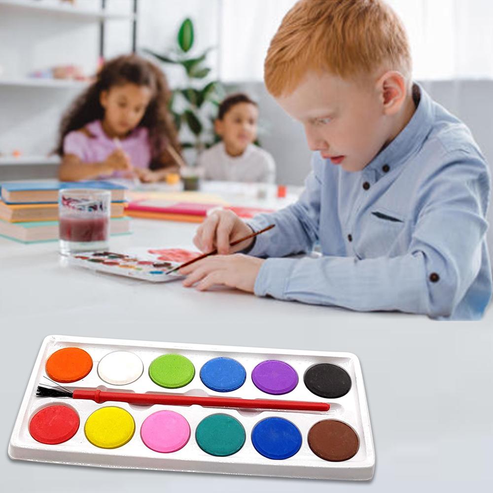 लूटमेला 6 Shade Water Colours, Tempra Colours, Paint with  Brush for Kids Drawing Set 2 With Two Brush - Art Set