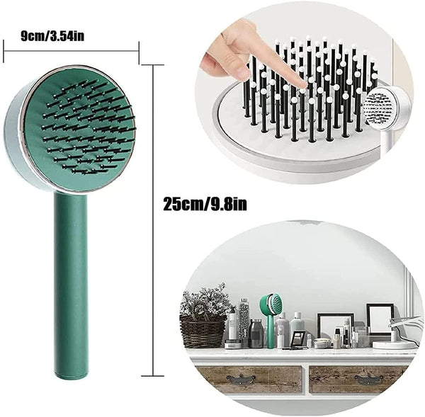 6034 Air Cushion Massage Brush, Airbag Massage Comb with Long Handle, Self-Cleaning Hair Brush, Detangling Anti-Static for All Hair DeoDap
