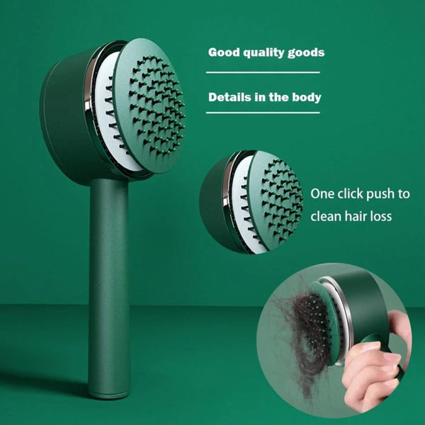 6034 Air Cushion Massage Brush, Airbag Massage Comb with Long Handle, Self-Cleaning Hair Brush, Detangling Anti-Static for All Hair DeoDap