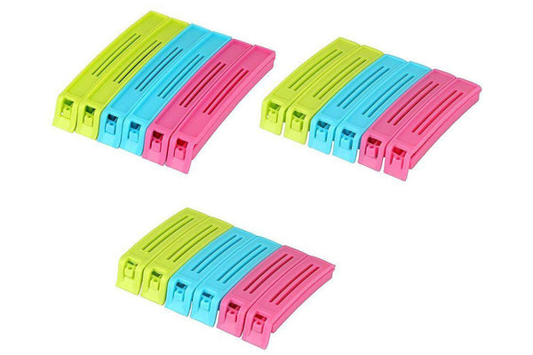 0105 Plastic Snack Bag Clip Sealer Set (18 Pcs, Multicolour)