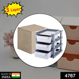4767 Mini 3 Layer Drawer Used for storing makeup equipments and kits used by womens and ladies. DeoDap