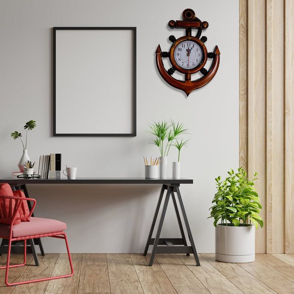 4931 Anchor Wall Clock for Home (Moq :- 24 Pcs) DeoDap