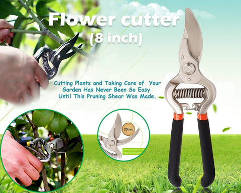 Gardening Tools- Garden Shears Pruners Scissor, Pruning Seeds (8 inch) (Any Color) | Hedge Cutter | Garden Tool Set | Hedge Shear | Garden Shear | Grass Cutter | Pruner | Gardening Tools