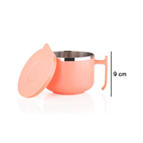 2933 Maggie Bowl with Lid and Handle, Soup Bowls for Easy Perfect Breakfast Cereals, Fruits, Ramen, Beverages,Essentials, Dishwasher Safe Double Layer DeoDap