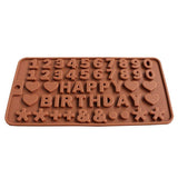 3304 Small Silicone Happy Birthday & Numbers Shape Chocolate Jelly Candy Mold, Cake Baking Mold, Bakeware Mould