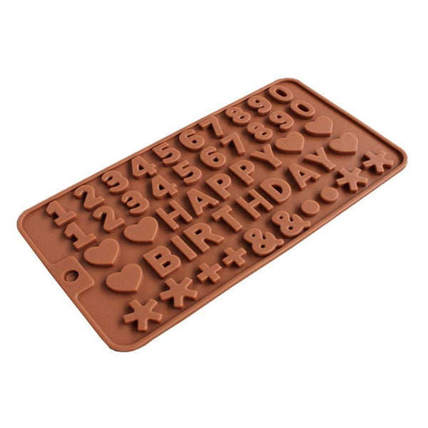 3304 Small Silicone Happy Birthday & Numbers Shape Chocolate Jelly Candy Mold, Cake Baking Mold, Bakeware Mould
