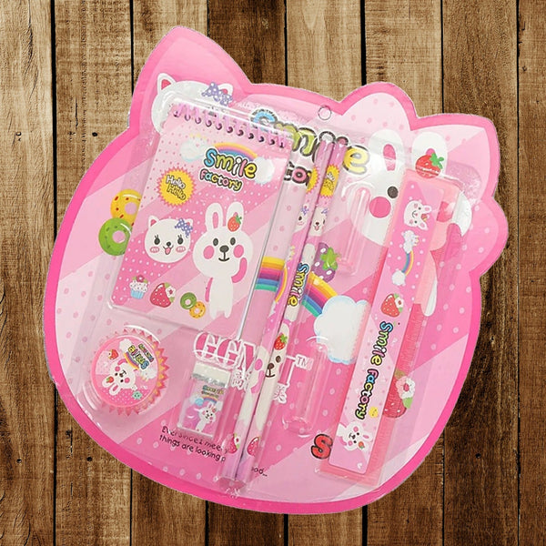 7958 8 in1 Mix Stationery  for Kids, Stationary Set Including Pencil Ruler Rubber Pencil Sharpener, Pencil Cover, School, Office Product Gift