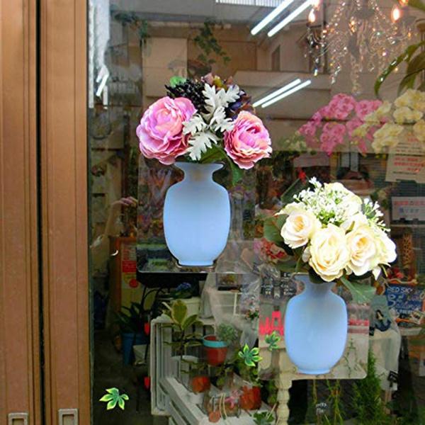 1154 Wall Hanging Silicone Flower Pot Sticker Plant Rack for Decoration  (MultiColour) - DeoDap