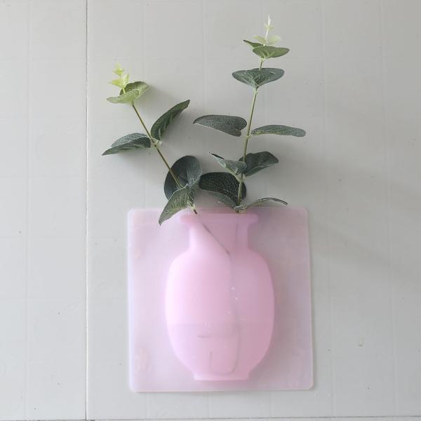 1154 Wall Hanging Silicone Flower Pot Sticker Plant Rack for Decoration  (MultiColour) - DeoDap