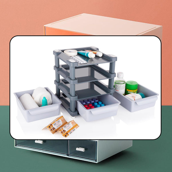 4767 Mini 3 Layer Drawer Used for storing makeup equipments and kits used by womens and ladies. DeoDap