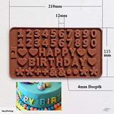 3304 Small Silicone Happy Birthday & Numbers Shape Chocolate Jelly Candy Mold, Cake Baking Mold, Bakeware Mould