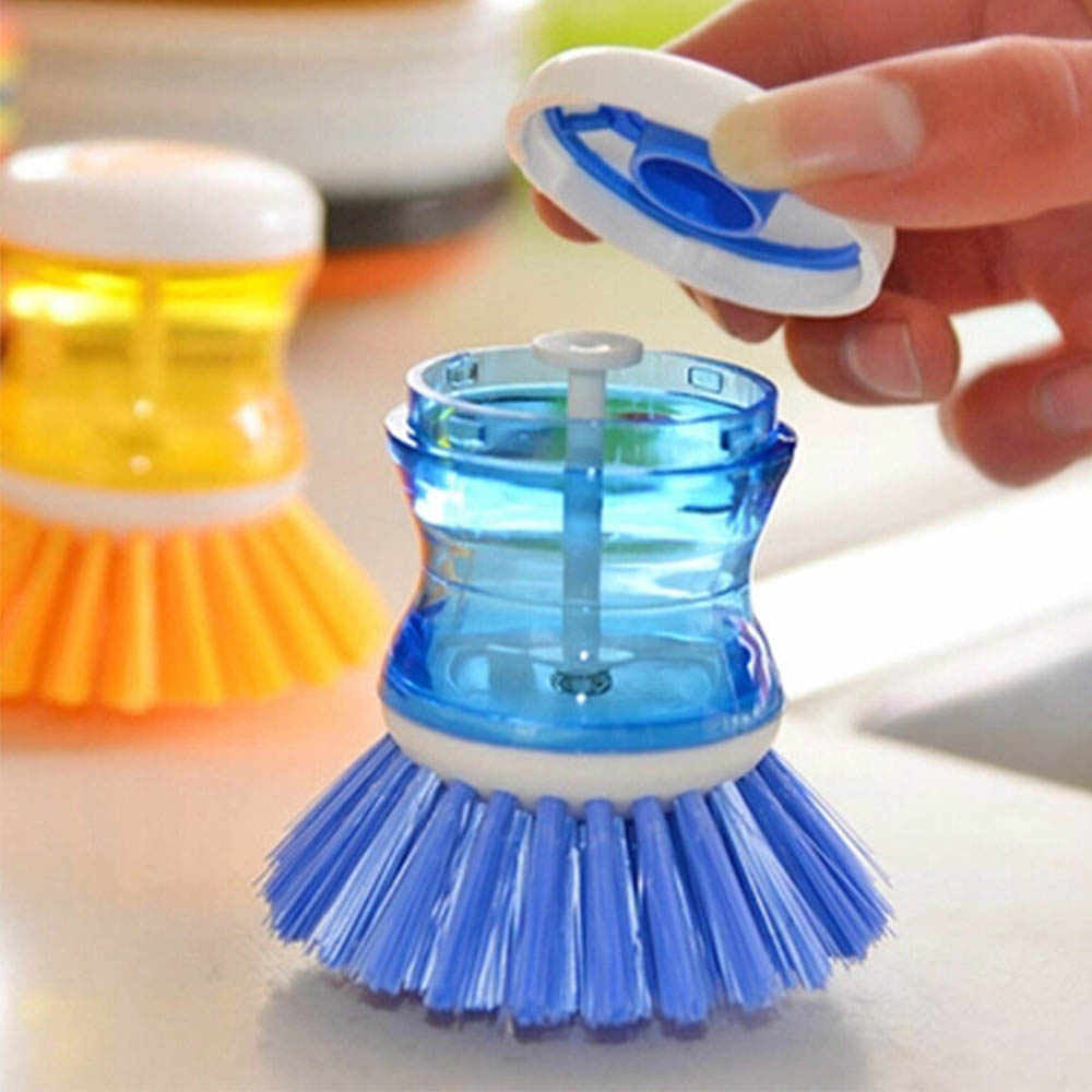 Ionix Dish/Washbasin Plastic Cleaning Brush with Liquid Soap Dispenser/Dish  Cleaning Brush/Sink Cleaning Brush for Kitchen (2 Pieces)