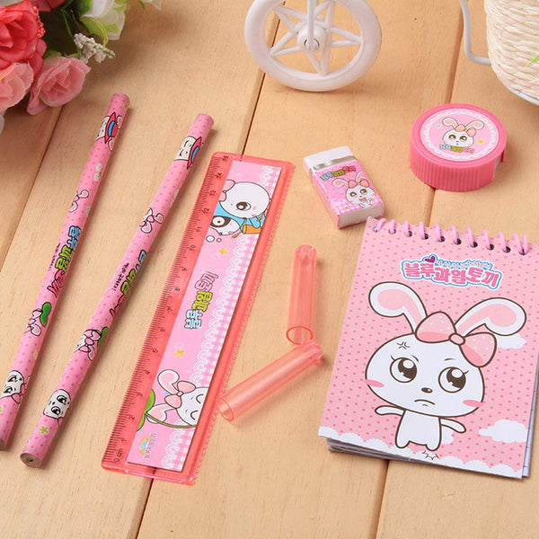 7958 8 in1 Mix Stationery  for Kids, Stationary Set Including Pencil Ruler Rubber Pencil Sharpener, Pencil Cover, School, Office Product Gift