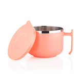 2933 Maggie Bowl with Lid and Handle, Soup Bowls for Easy Perfect Breakfast Cereals, Fruits, Ramen, Beverages,Essentials, Dishwasher Safe Double Layer DeoDap