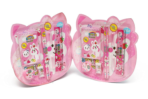 7958 8 in1 Mix Stationery  for Kids, Stationary Set Including Pencil Ruler Rubber Pencil Sharpener, Pencil Cover, School, Office Product Gift