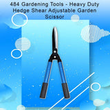 0484 Gardening Tools - Heavy Duty Hedge Shear Adjustable Garden Scissor with Comfort Grip Handle