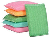 3409 Multi Colour Foam Pad Sponge & Plastic Scrub Pads Foam Pad Sponge Scourer Kitchen Scrubber for Dish/Utensils/Tiles Cleaning Heavy Quality (SET OF 6)