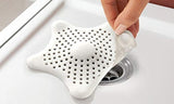 0829 Silicone Star Shaped Sink Filter Bathroom Hair Catcher Drain Strainers for Basin
