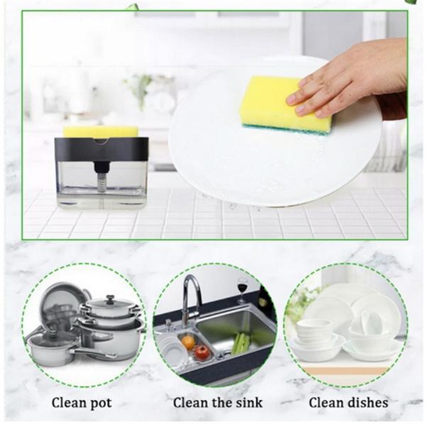 1264 Dish Soap Dispenser and Sponge Holder for Kitchen Sink