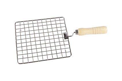 3014 Stainless Steel Square Papad Jali with Handle(17CM X 17CM )