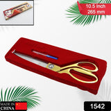 1542 Stainless Steel Tailoring Scissor Sharp Cloth Cutting for Professionals  (Golden)