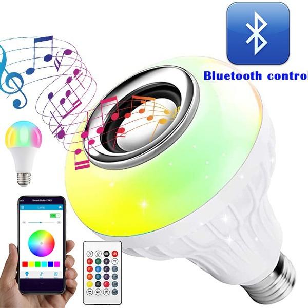 1363 Wireless Bluetooth Sensor 12W Music Multicolor LED Bulb with Remote Controller - DeoDap