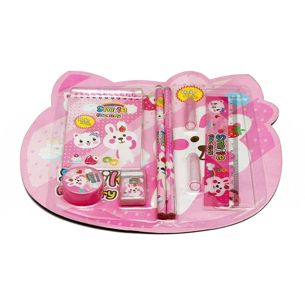 7958 8 in1 Mix Stationery  for Kids, Stationary Set Including Pencil Ruler Rubber Pencil Sharpener, Pencil Cover, School, Office Product Gift