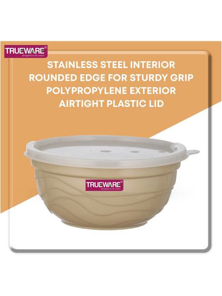 AM2419 Trueware Ultimate Microwave safe Stainless Steel Plastic Serving Bowl Medium 1400ml