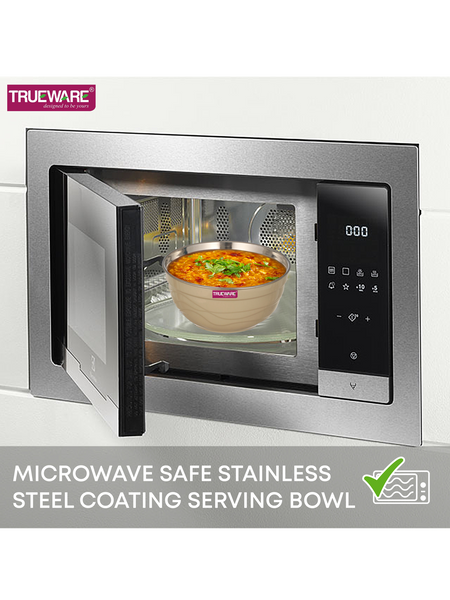 AM2418 Trueware Ultimate Microwave safe Stainless Steel Plastic Serving Bowl Small 1000ml