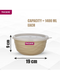 AM2419 Trueware Ultimate Microwave safe Stainless Steel Plastic Serving Bowl Medium 1400ml