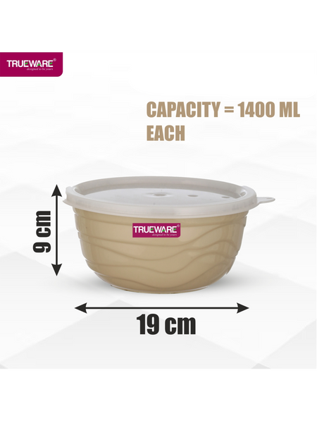 AM2419 Trueware Ultimate Microwave safe Stainless Steel Plastic Serving Bowl Medium 1400ml